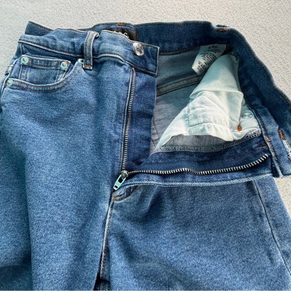 A.P.C. Spring Jeans Womens 25 Blue High Rise Straight Leg Raw Hem Classic Iconic - Picture 2 of 11
